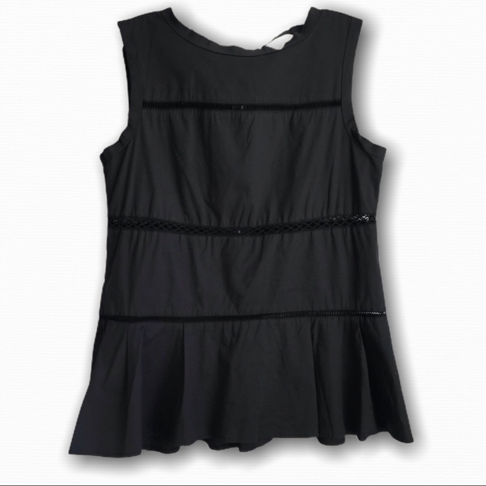 Nicole Miller Sleeveless Black Top Blouse Sz Small